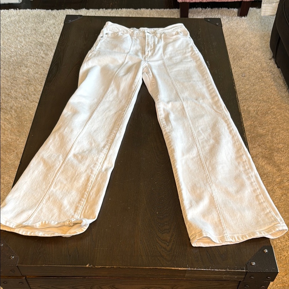 Pilcro White Flare Wide Leg Jeans